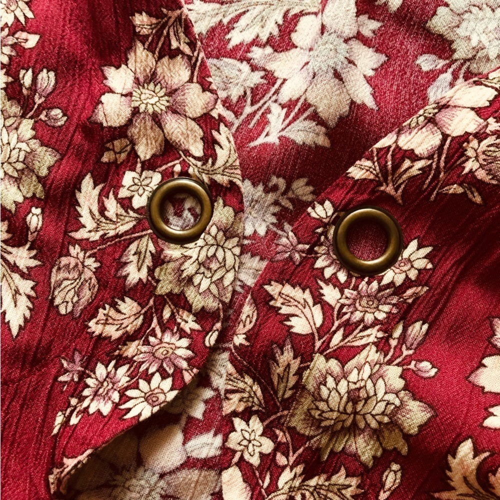 American Eagle Outfitters Red Floral Viscose Dress - Picture 9 of 13